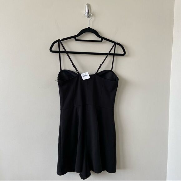 Nwt-leith Bustier Little Black Romper (Size:Medium) - Picture 4 of 13